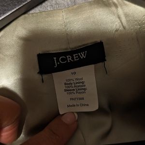 J. Crew gray 100%wool lined blazer with gold buttons sz 10